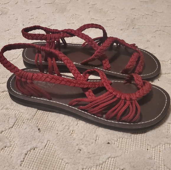 Everelax Women's Flat Sandals Cherry Red Size 7US NWOT - Picture 2 of 6